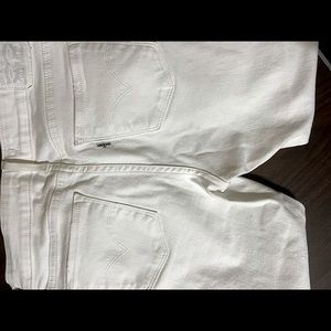 LEVI’S Women Distressed Jeans 711 White Skinny Size 28